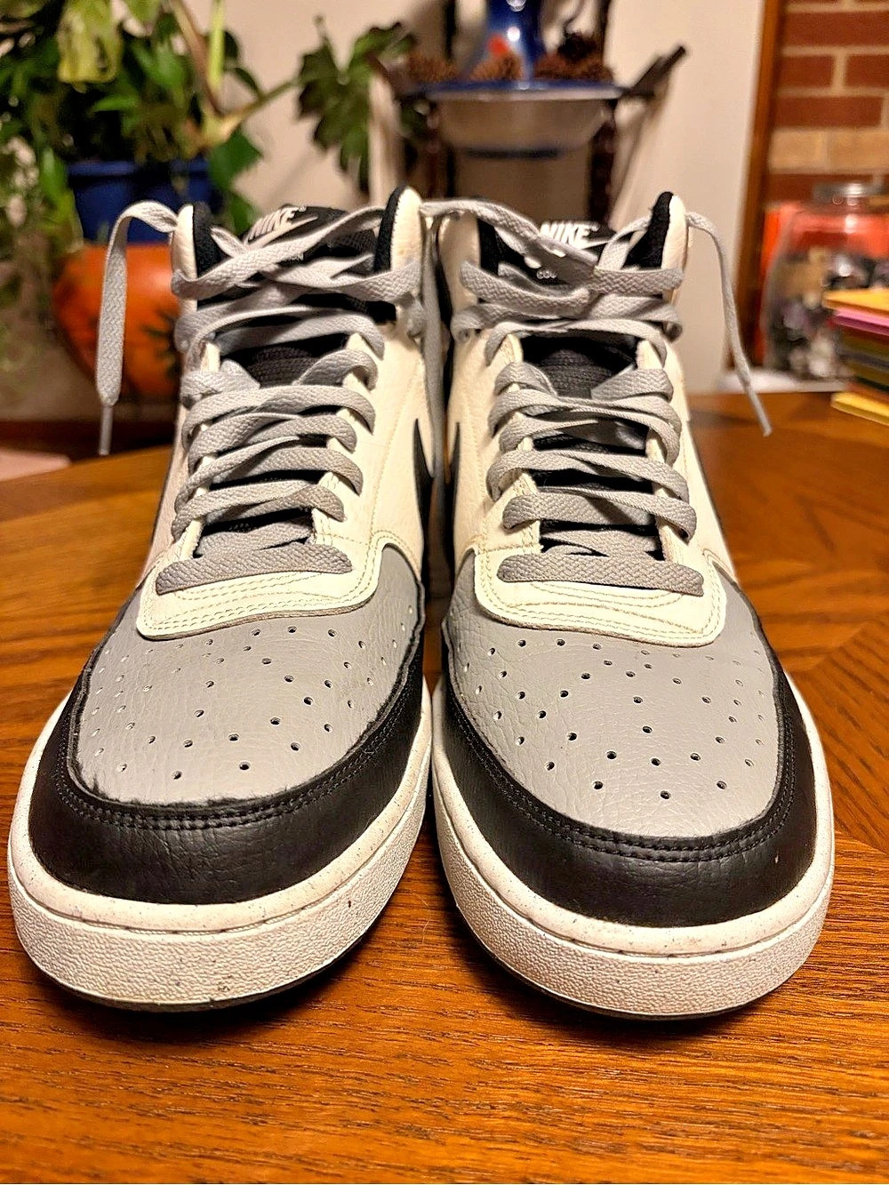 Nike Court Vision Mid Sneakers White & Black US 12